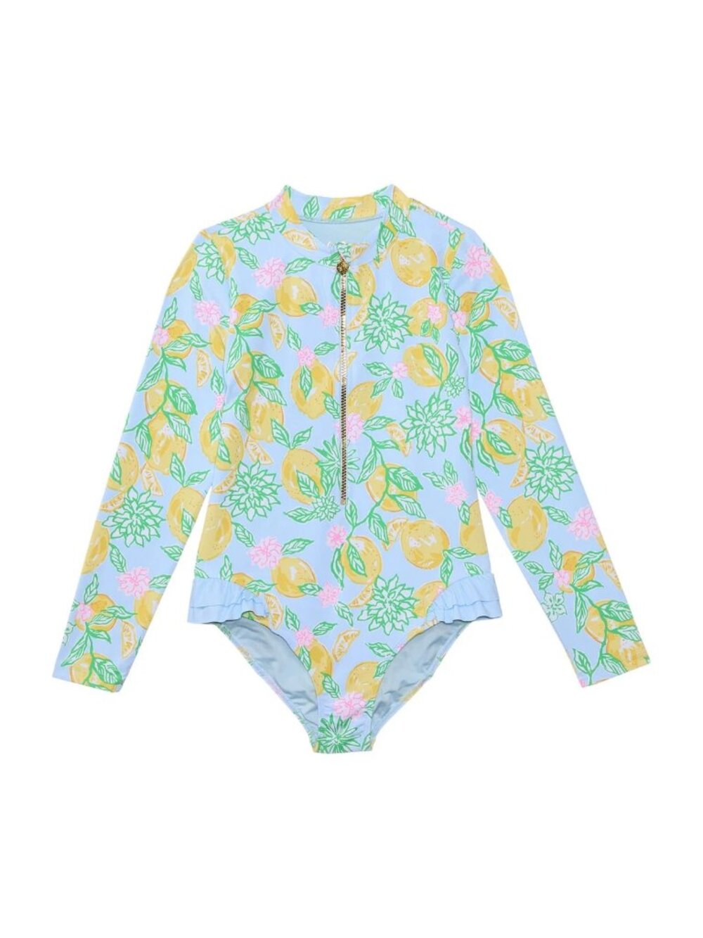 Lilly Pulitzer Girls Denning Rashguard UPF 50+ Bluette Make Lemonade - Picture 2 of 3